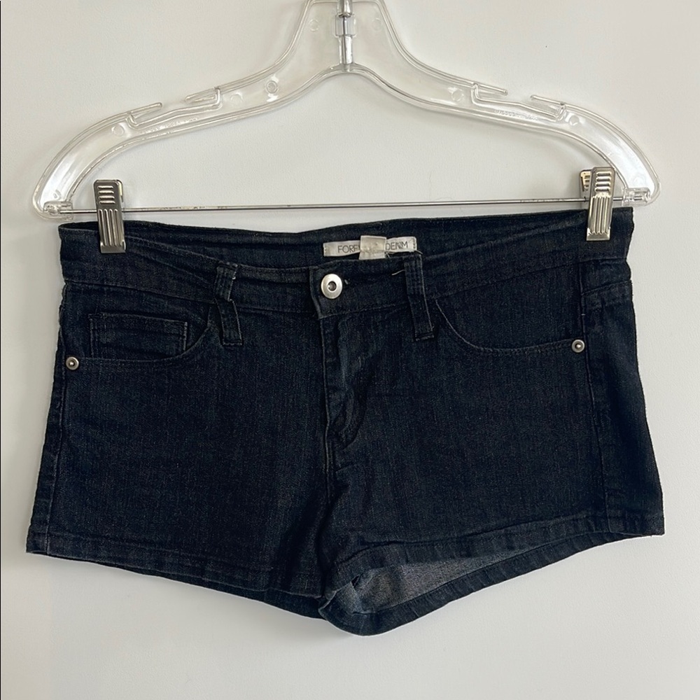 Forever 21 Black Jean Shorts Casual Cut-Off Style Size 27